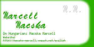 marcell macska business card